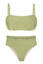 Carica l'immagine nel visualizzatore di Gallery, Product Front: Rio De Sol Ensemble Set Oliva Bandeau-Reto Hotpants
