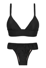Carica l'immagine nel visualizzatore di Gallery, Product Front: Rio De Sol Ensemble Cloque Preto Tri Cos