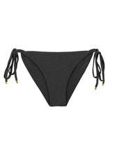 Carica l'immagine nel visualizzatore di Gallery, Product Front: Rio De Sol Bas Bottom Shimmer-Black Cheeky-Tie-Gold