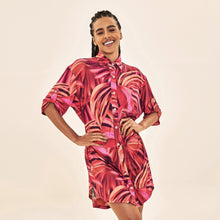 Carica l'immagine nel visualizzatore di Gallery, Model Front: Uv Line Chemise Shirtdress Copacabana Upf50+