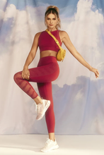Carica l'immagine nel visualizzatore di Gallery, Image 03: Alto Giro Fitness Bas Legging Hyper Bordado Lateral Vermelho Power