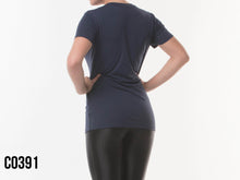 Carica l'immagine nel visualizzatore di Gallery, Model Back: Alto Giro Fitness Haut T-Shirt Skin Fit Mak