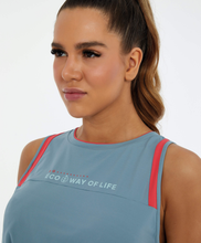 Carica l'immagine nel visualizzatore di Gallery, Image 02: Alto Giro Fitness Haut Regata Eco Skin Fit Recortes E Regulagem Cinza Lead