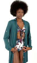 Carica l'immagine nel visualizzatore di Gallery, Product Front: Uv Line Chemise Shirtdress Copenhagen Petroleo Upf50+