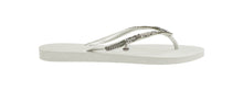 Carica l'immagine nel visualizzatore di Gallery, Model Back: Havaianas Tongs Slim Crystal Mesh Sw White