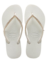 Carica l'immagine nel visualizzatore di Gallery, Product Front: Havaianas Tongs Slim Crystal Mesh Sw White