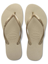 Carica l'immagine nel visualizzatore di Gallery, Product Front: Havaianas Tongs Slim Sand Grey/Light Golden