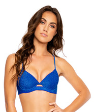 Carica l'immagine nel visualizzatore di Gallery, Model Front: Luli Fama Haut Top Peek A Boo Stardust Royal Blue