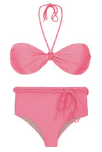 Carica l'immagine nel visualizzatore di Gallery, Product Front: Rio De Sol Ensemble Set Shimmer-Confetti Twist Belted-High-Waist