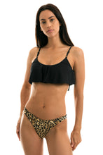 Carica l'immagine nel visualizzatore di Gallery, Model Front: Rio De Sol Bas Bottom Leopardo Black Babado