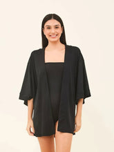 Carica l'immagine nel visualizzatore di Gallery, Gallery: Uv Line Robe De Plage Kimono Color Black Upf50+