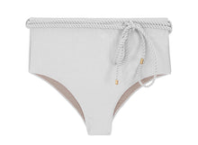 Carica l'immagine nel visualizzatore di Gallery, Product Front: Rio De Sol Bas Bottom Shimmer-White Belted-High-Waist