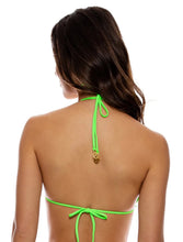 Carica l'immagine nel visualizzatore di Gallery, Model Back: Luli Fama Haut Top Wavy Ruched Que Sera Sera Neon Lime