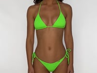 Carica e avvia il video nel visualizzatore di galleria, Video: Luli Fama Haut Top Wavy Ruched Que Sera Sera Neon Lime