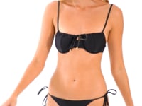 Carica e avvia il video nel visualizzatore di galleria, Video: Rio De Sol Bas Bottom Shimmer-Black Cheeky-Tie-Gold