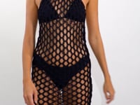 Carica e avvia il video nel visualizzatore di galleria, Video: Rio De Sol Midi Dress Black Serena Dress