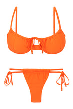 Carica l'immagine nel visualizzatore di Gallery, Product Front: Rio De Sol Ensemble Set Dots-Orange Balconet-Tie Pipa