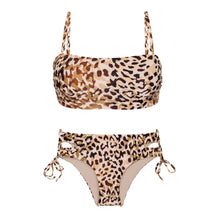Carica l'immagine nel visualizzatore di Gallery, Product Front: Rio De Sol Ensemble Set Leopard Bandeau-Reto Madrid