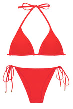 Carica l'immagine nel visualizzatore di Gallery, Product Front: Rio De Sol Ensemble Set Rouge Tri-Inv Lacinho