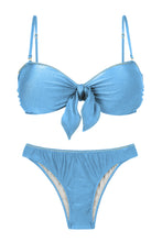 Carica l'immagine nel visualizzatore di Gallery, Product Front: Rio De Sol Ensemble Set Shimmer-Baltic-Sea Bandeau-Knot Essential