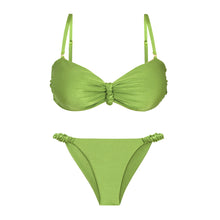 Carica l'immagine nel visualizzatore di Gallery, Product Front: Rio De Sol Ensemble Set Shimmer-Botanica Bandeau-Crispy Cheeky-Crispy