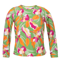 Carica l'immagine nel visualizzatore di Gallery, Product Front: Rio De Sol Haut Top Green-Bloom Rash-Guard