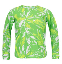 Carica l'immagine nel visualizzatore di Gallery, Product Front: Rio De Sol Haut Top Green-Palms Rash-Guard