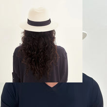 Carica l'immagine nel visualizzatore di Gallery, Model Back: Uv Line Chapeau Panama Chapeu Shanghai Imp Uni Branco/Preto