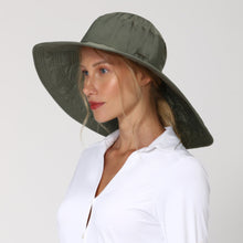 Carica l'immagine nel visualizzatore di Gallery, Image 02: Uv Line Chapeau Souple/Capeline Hat Beverly Hills I18 Fem Green Militar Upf50+
