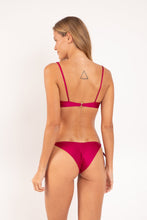 Carica l'immagine nel visualizzatore di Gallery, Model Back: Rio De Sol Ensemble Set Shimmer-Desejo Balconet-Tie Cheeky-Tie-Gold
