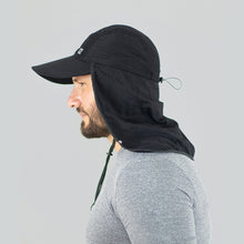 Carica l'immagine nel visualizzatore di Gallery, Model Back: Uv Line Chapeau Legionnaire Neck Cap Africa 2021 Masc Black Upf50+
