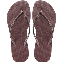 Carica l'immagine nel visualizzatore di Gallery, Product Front: Havaianas Tongs Slim Metal Mesh Grape Wine
