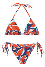 Carica l'immagine nel visualizzatore di Gallery, Product Front: Rio De Sol Ensemble Set Leaves Tri-Inv Cheeky-Tie
