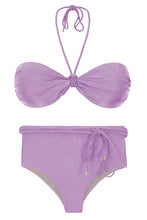 Carica l'immagine nel visualizzatore di Gallery, Product Front: Rio De Sol Ensemble Set Shimmer-Harmonia Twist Belted-High-Waist
