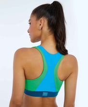 Carica l'immagine nel visualizzatore di Gallery, Model Back: Alto Giro Fitness Haut Top Blackout Decote Alto Recortes Azul Vivid
