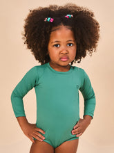 Carica l'immagine nel visualizzatore di Gallery, Model Front: Uv Line Maillot De Bain Bébé Baby Longsleeve Swimsuit Deep Sea Upf50+
