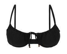 Carica l'immagine nel visualizzatore di Gallery, Product Front: Rio De Sol Haut Top Dots-Black Balconet-Tie
