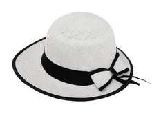 Carica l'immagine nel visualizzatore di Gallery, Model Back: De Punta En Blanco Chapeau Panama Lady Golf White Black

