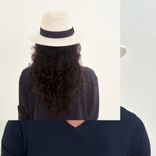 Carica l'immagine nel visualizzatore di Gallery, Model Back: Uv Line Chapeau Panama Hat Shanghai Imp Uni White Black Upf50+
