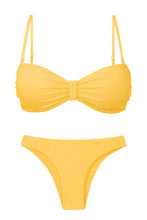 Carica l'immagine nel visualizzatore di Gallery, Product Front: Rio De Sol Ensemble Set Malibu-Yellow Bandeau-Duo Essential
