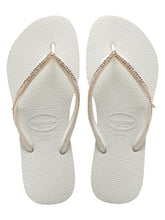 Carica l'immagine nel visualizzatore di Gallery, Product Front: Havaianas Tongs Slim Crystal Mesh Sw White
