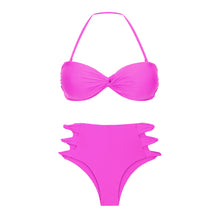 Carica l'immagine nel visualizzatore di Gallery, Product Front: Rio De Sol Ensemble Set Vita-Pink Twist Highwaist-Spin
