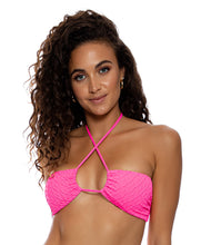 Carica l'immagine nel visualizzatore di Gallery, Model Front: Luli Fama Haut Top Drawstring Diamond Girl Shocking Pink
