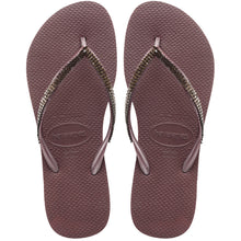 Carica l'immagine nel visualizzatore di Gallery, Product Front: Havaianas Tongs Slim Metal Mesh Grape Wine
