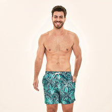 Carica l'immagine nel visualizzatore di Gallery, Model Front: Uv Line Short De Bain Short Acqua Coqueiros Turquesa Upf50+
