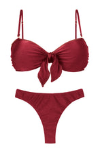 Carica l'immagine nel visualizzatore di Gallery, Product Front: Rio De Sol Ensemble Set Shimmer-Divino Bandeau-Knot Nice-Fio
