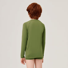 Carica l'immagine nel visualizzatore di Gallery, Model Back: Uv Line T-Shirt Longsleeve Uvrpo Inf Verde Militar Upf50+
