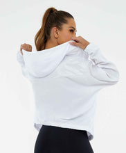 Carica l&#39;immagine nel visualizzatore di Gallery, Model Back: Alto Giro Fitness Haut Jaqueta Tecnospan Recortes Branco
