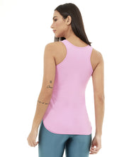 Carica l&#39;immagine nel visualizzatore di Gallery, Model Back: Alto Giro Fitness Haut Regata Skin Fit Alongada Rosa Happiness
