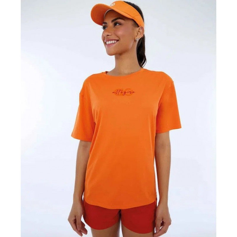 Model Front: Alto Giro Fitness Haut T-Shirt Skin Fit Make It Fun Laranja Gym